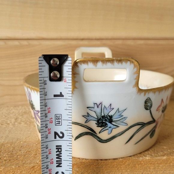 Antique Tressemann Vogt Handpainted gold and flowery bowl 5 inches incredible! - Picture 3 of 12